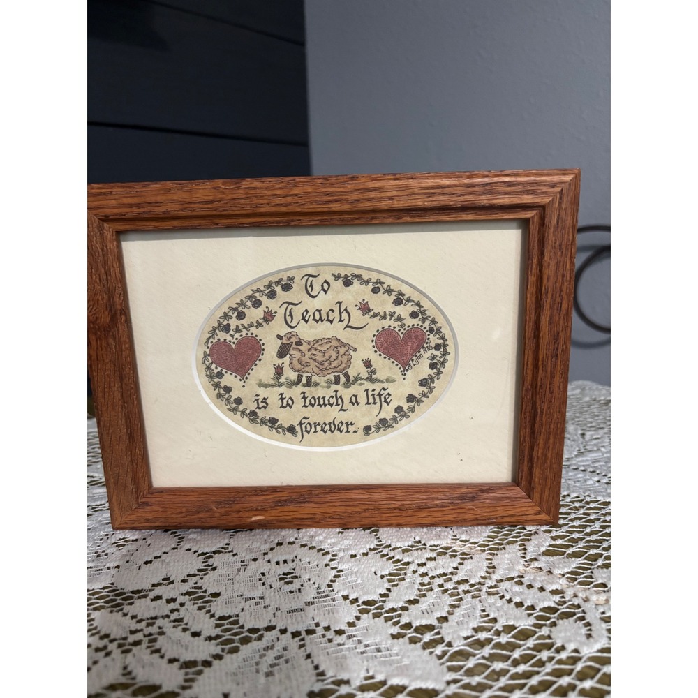 Vintage Creative Calligraphy To Teach Is To Touch A Life Forever Framed Art 1985